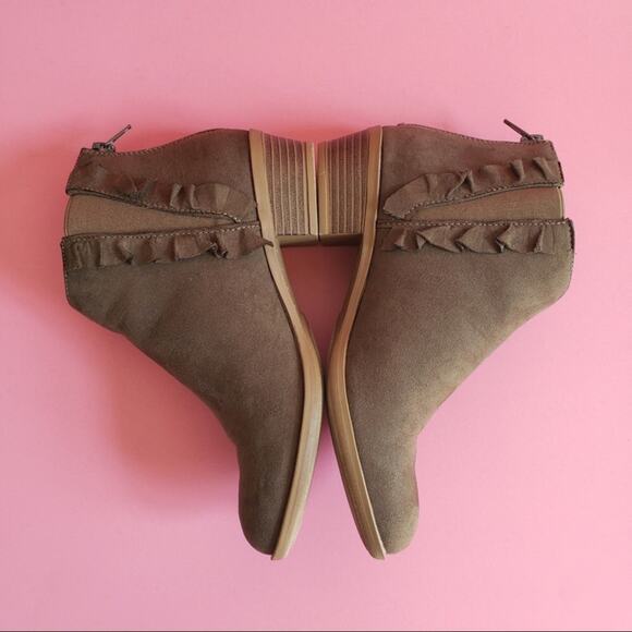 Justfab Olive Ruffle Faux Suede Bootie - Picture 5 of 8